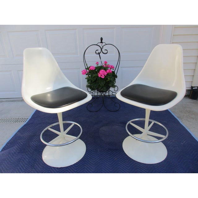 Saarinen Style Tulip Swivel Bar Stools A Pair Chairish