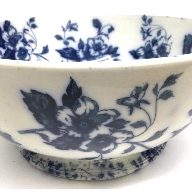 Late 19th Century X L Beautiful Antique Blueflow Fruit Centerpiece Bowl For Sale - Image 5 of 11