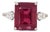 5.9ct Statement Ruby Ring With Diamond Accents: Solid 14k Gold, Emerald Cut, Size 6.75 For Sale