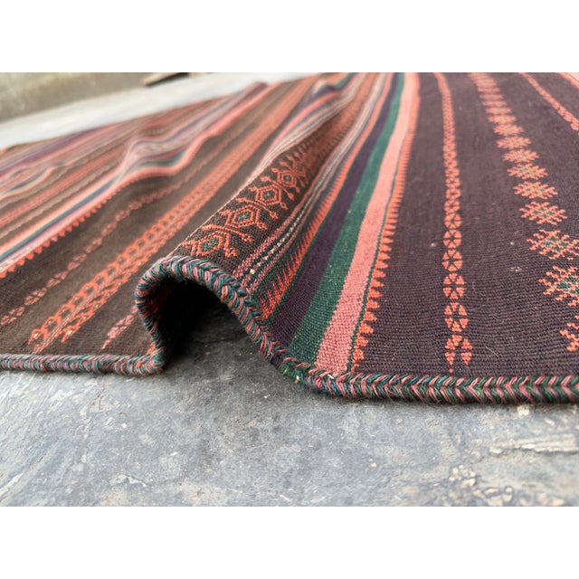 Vintage Afghan Hand Woven Tribal Maldari Kilim Rug For Sale - Image 6 of 7