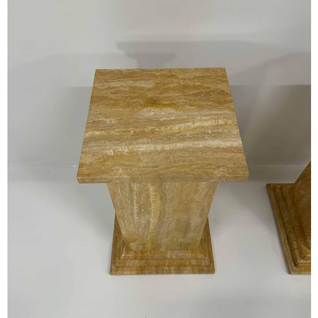 Art Deco Travertine Columns, 1940s, Set of 2 For Sale - Image 6 of 7