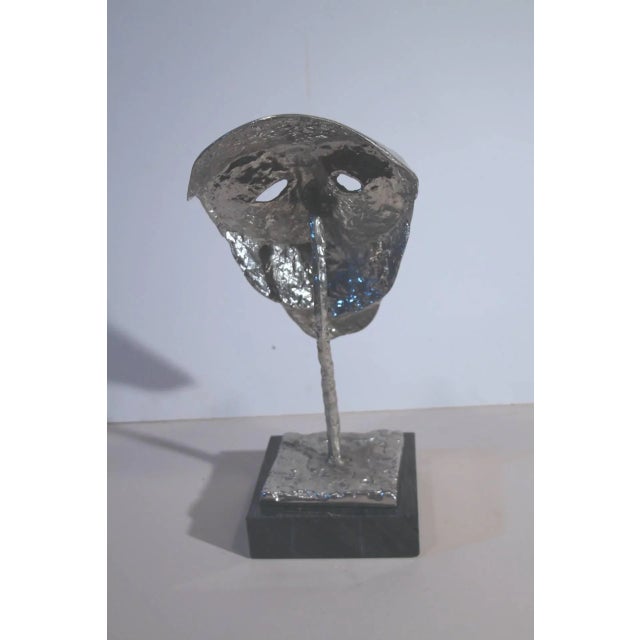 Abstract Cast Metal Bust on Marble Base For Sale - Image 4 of 9