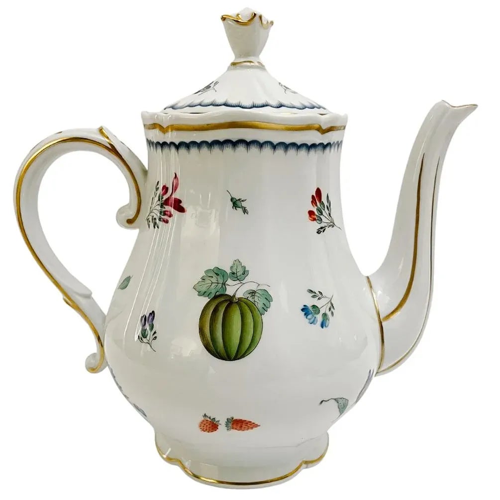 1980s Richard Ginori Italian Fruit (Antico Doccia) Coffee Serving