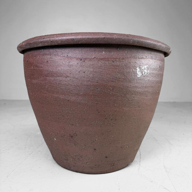 Brown Japanese Earthenware Planter, 1960s For Sale - Image 8 of 8