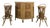 Bamboo and Rattan Counter and Stools Set, Set of 3 For Sale