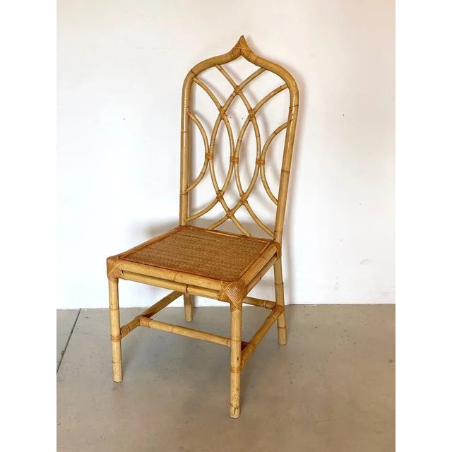Wicker and Bamboo Chair, 1970s For Sale - Image 9 of 14