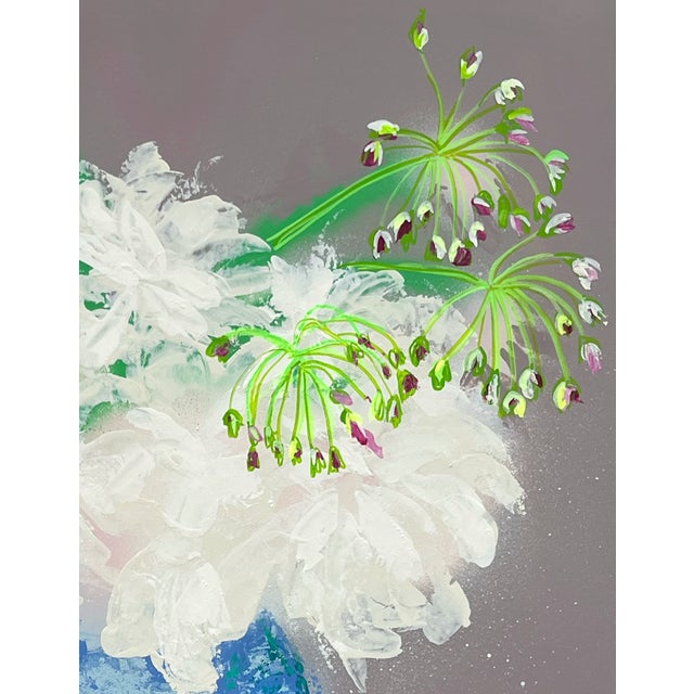 Contemporary Peonies and Allium Flowers No. 1 Contemporary Still Life Painting by Susan Havens For Sale - Image 3 of 4