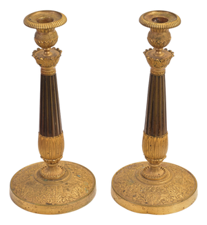 Empire Candelabras in Gilt Bronze, France, Set of 2, Set of 2