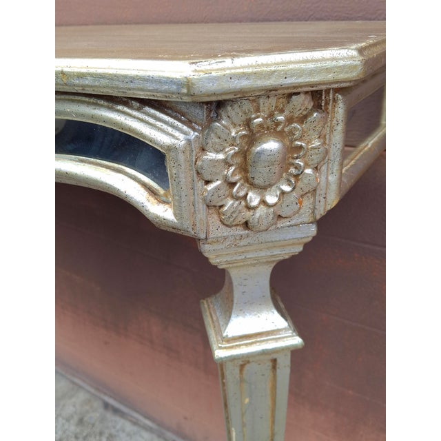 20th Century Italian Silvered and Mirrored Wall Console Table For Sale - Image 9 of 11