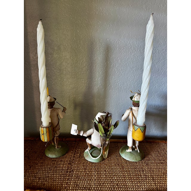 1990s Vintage 1990s Anthropomorphic Monkey Candle Holders - Complete Set of 3 For Sale - Image 5 of 11
