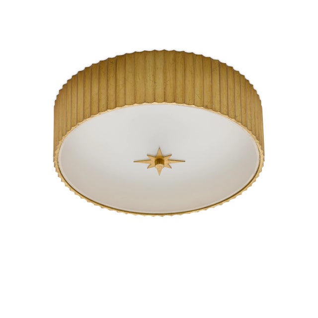 2020s Currey & Company Caravel Gold Flush Mount For Sale - Image 5 of 5