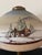 Cabin Antique C. 1920 Pittsburgh School Reverse-Painted 2-Light Glass Table Lamp - Winter Cabin Scene For Sale - Image 3 of 6