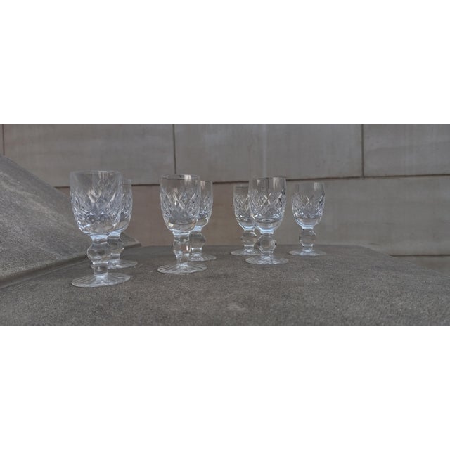 Waterford Crystal 1980s Waterford Crystal Boyne Pattern Cordial Glasses- Set of 7 For Sale - Image 4 of 11