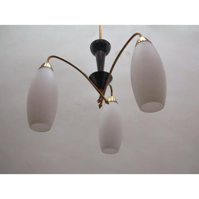 Opaline Glass Suspension Lamp, 1950s For Sale - Image 9 of 13