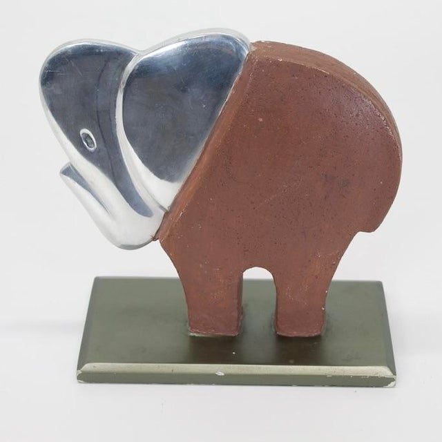 Mid-Century Modern Mid Century Chrome & Polystone Elephant Statue For Sale - Image 3 of 3