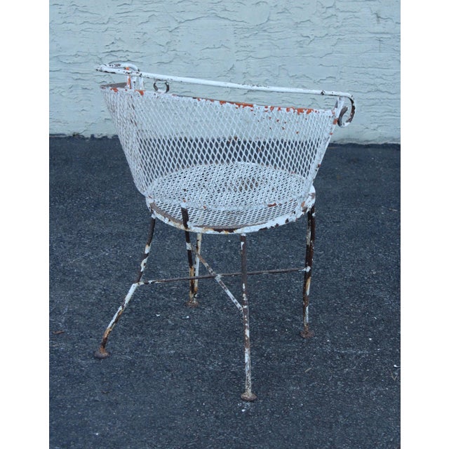Mid Century Vintage Set of Four Wrought Iron Garden Chairs For Sale - Image 10 of 12