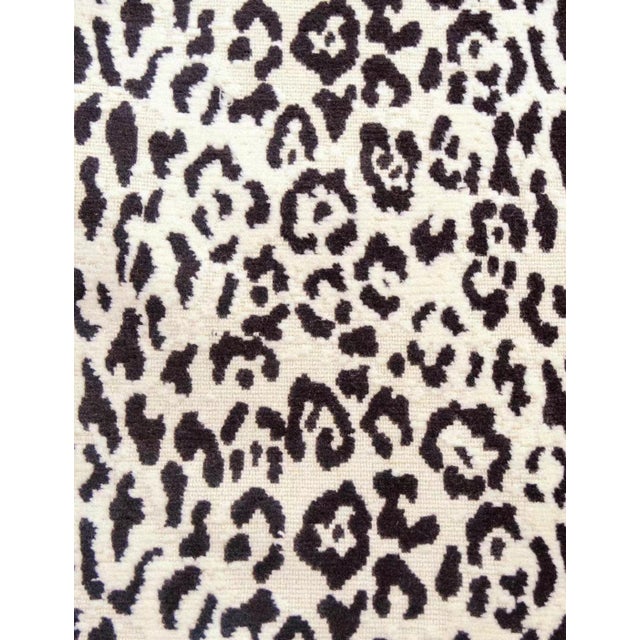 One Black and White Leopard Print Feather Velvet Pillow, 21 Inches Square For Sale - Image 4 of 6