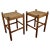 Wood Set of Mid-Century Italian Carved Wood and Cord Stools, 1960s For Sale - Image 7 of 7
