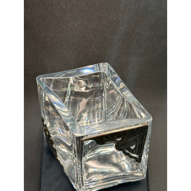 Late 20th Century Florentino Renato Raddi Silver Embellished Crystal Vase For Sale - Image 9 of 12