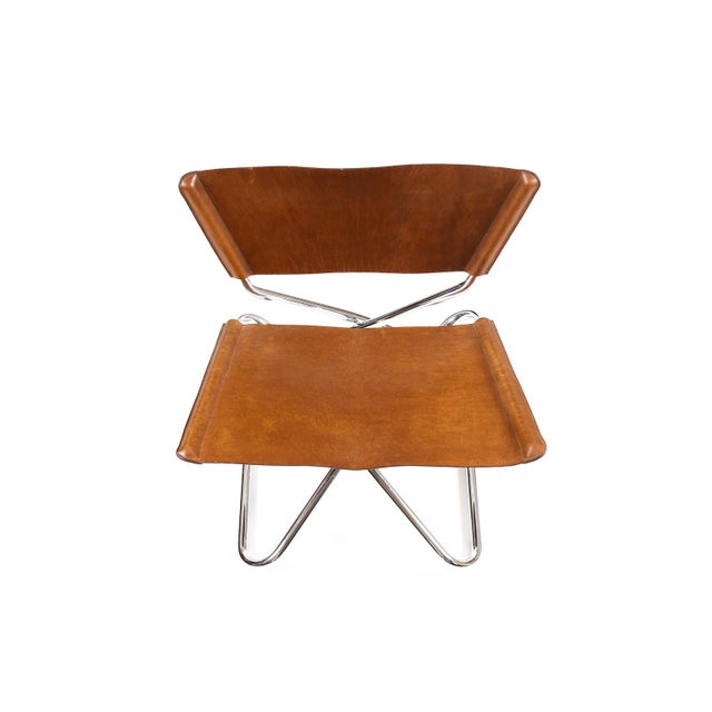 Animal Skin Vintage Mid Century Tubular Chrome Folding ‘Z-Down’ Lounge Chair — Erik Magnussen for Torben Ørskov For Sale - Image 7 of 11