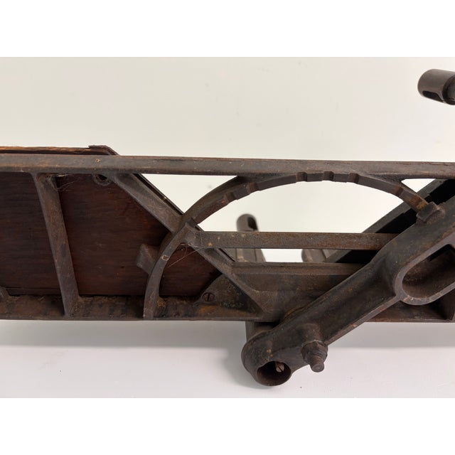 Antique Wooden & Cast Iron Miter Box – Adjustable Carpenter’s Tool For Sale - Image 11 of 17