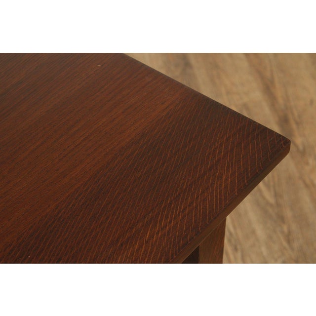 Wood Stickley Mission Style Oak Side Or Writing Table For Sale - Image 7 of 12
