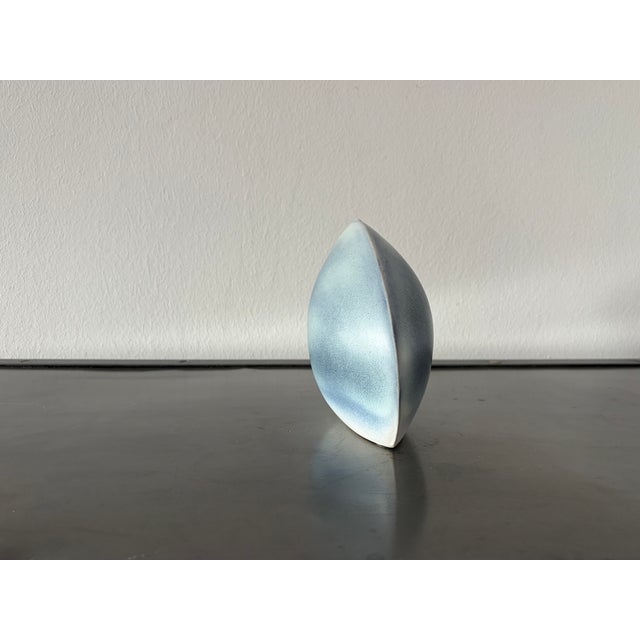 Blue Organically Shaped Ceramic Solifleur Vase, France, 1970s For Sale - Image 8 of 18