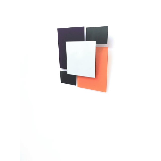 Postmodern Black and Orange Wall Mirrors attributed to Ettore Sottsass, 1980s, Set of 2 For Sale - Image 6 of 10