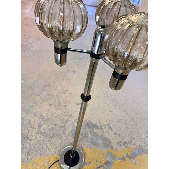 Glass Chrome Floor Lamp, 1970s For Sale - Image 7 of 11