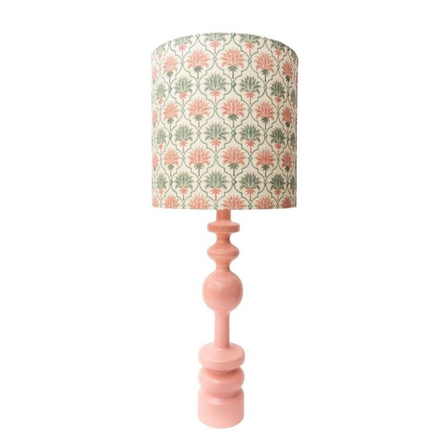 Contemporary Pamela GM Table Lamp in Beech with Lacquer and Aj Linen by Popus Editions For Sale - Image 3 of 13