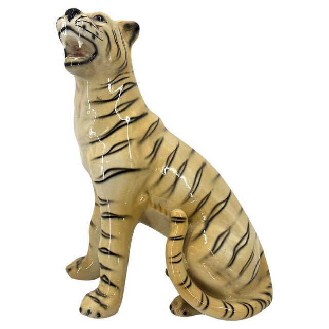 Black Hand-Painted Ceramic Leopard, Italy, 1960s For Sale - Image 8 of 8