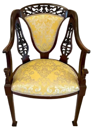 Antique Victorian Carved Mahogany Armchair