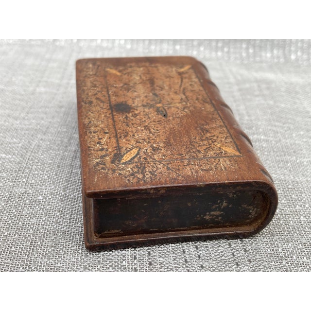 Early 20th Century Antique Wooden Book Match Safe For Sale - Image 5 of 15