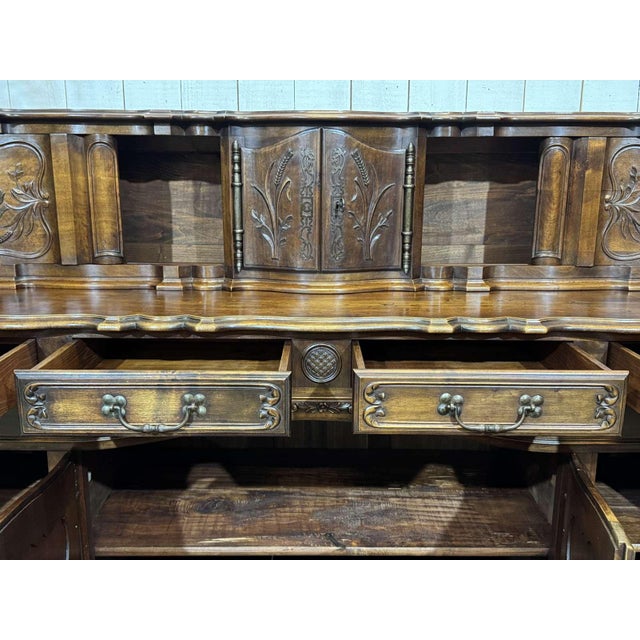 Louis XV Provençal Sideboard with Sliding Doors in Walnut, 1950s For Sale - Image 11 of 18