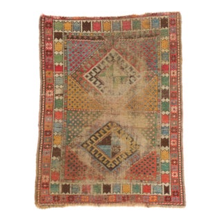 Distressed Antique Caucasian Shirvan Rug - 02'10 X 03'07 For Sale