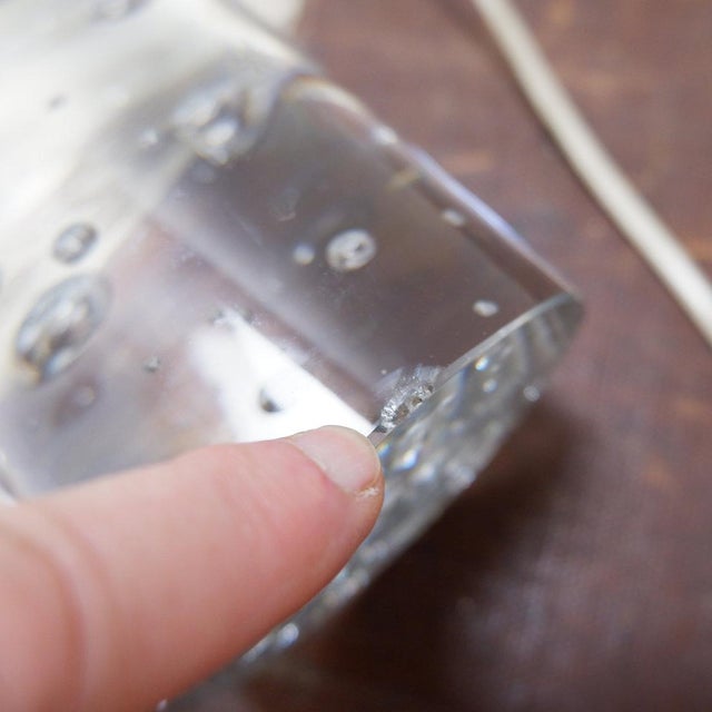 Glass Lamp with Air Bubbles Pattern, 1975 For Sale - Image 6 of 9