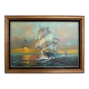 Preston Willis - Original Marine Oil Painting Tall Ship Nautical Seascape