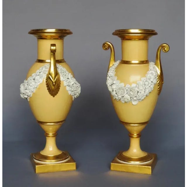Early 19th Century French Empire Porcelain Vases - A Pair For Sale - Image 9 of 11