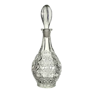 Cane Molded Clear Glass Crystal Decanter Poland