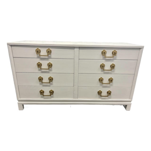 Vintage Chinoiserie Mahogany Ivory Dresser by Landstrom Furniture For Sale