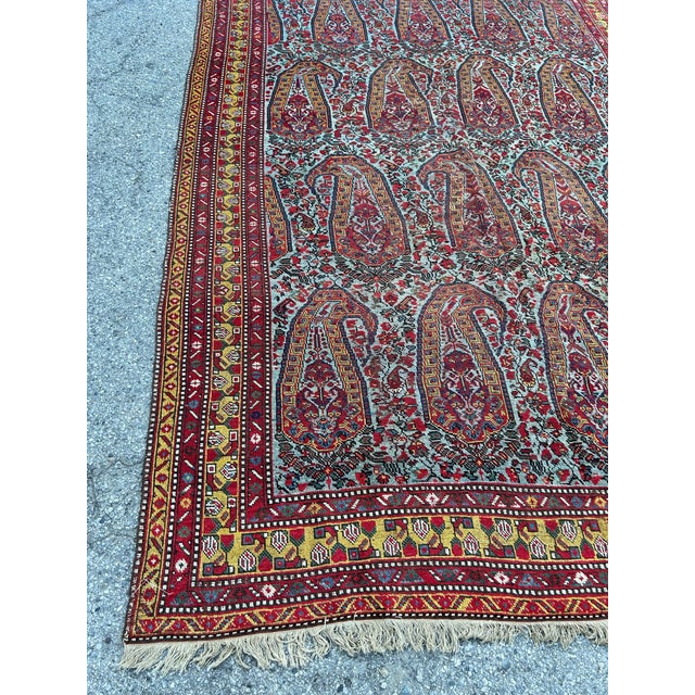 Textile 1880s Ghahgahi Paisley Wool Rug For Sale - Image 7 of 12