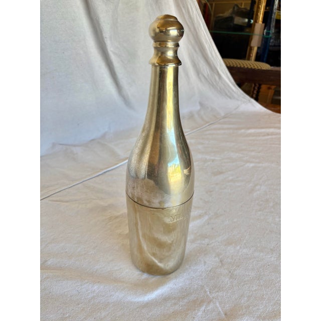 This Early 21st Century Silver Plated Brass Champagne or Wine Chiller dates back to 2000. The piece features a three part...