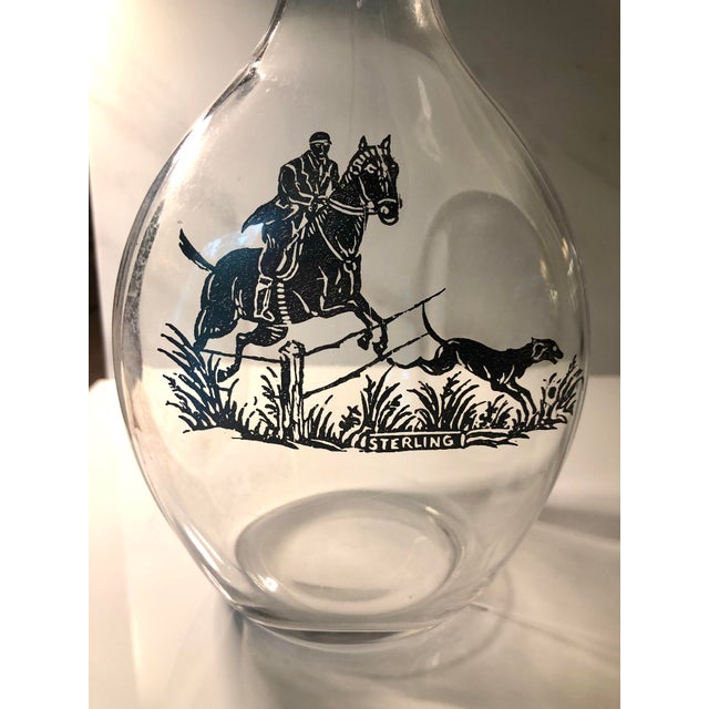 Mid-Century Modern 1940s Equestrian Fox Hunt Sterling Decanter For Sale - Image 3 of 10