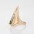 Erte Peacock Rayonnement Ring LTD Edition Emerald Diamond Vintage 14k Gold, Size 7.5 For Sale - Image 4 of 8