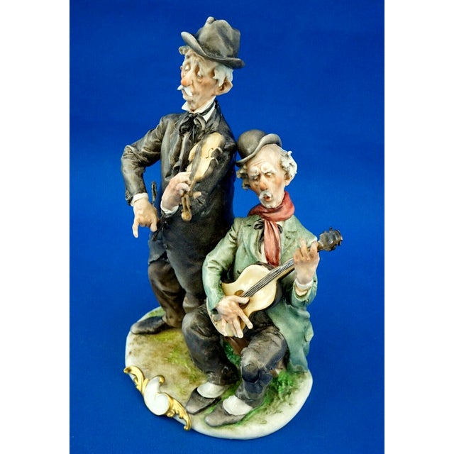 20th Century Porcelain Sculpture of a Couple of Elderly Musicians by Giuseppe Cappè for Capodimonte, Italy For Sale - Image 11 of 18