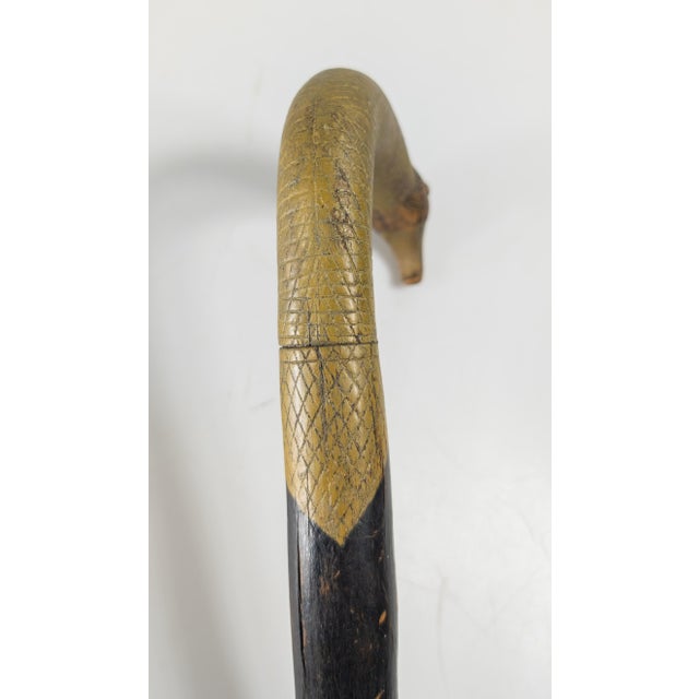 19th Century American Folk Art Carved Bird Eagle Head Cane or Walking Stick For Sale - Image 9 of 18