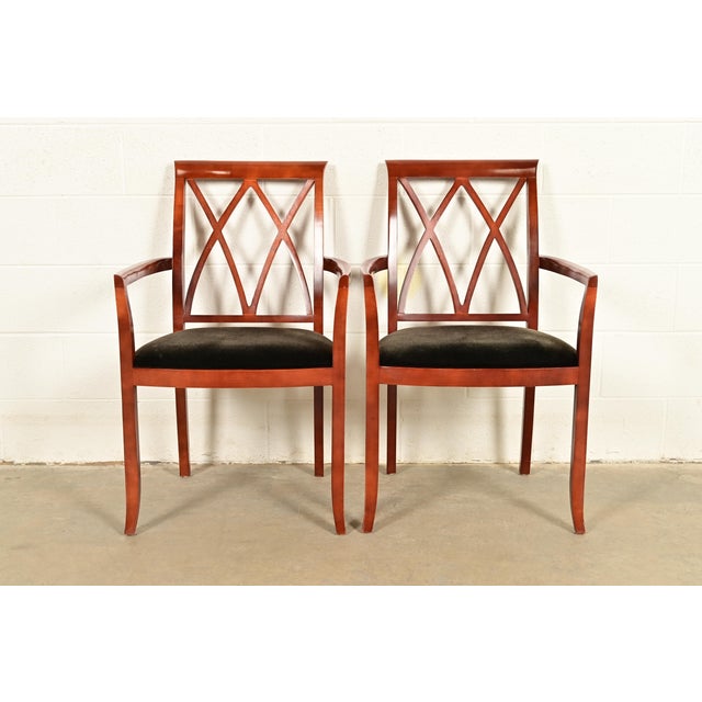 Bernhardt Regency Carved Mahogany Armchairs | Pair For Sale - Image 16 of 16