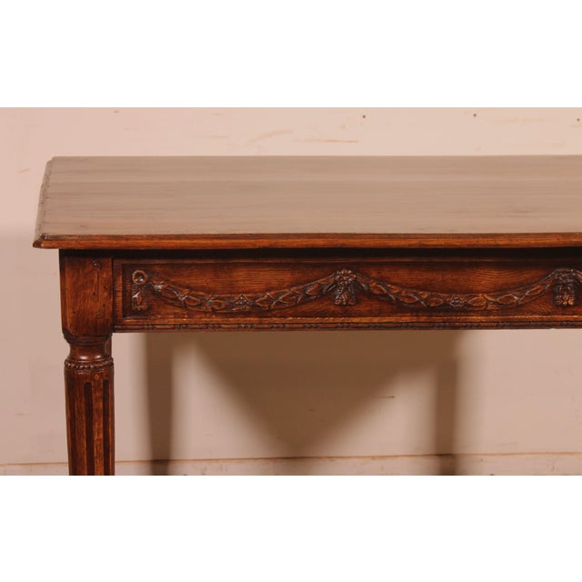 Antique Louis XVI Oak Desk, 1700s For Sale - Image 3 of 14