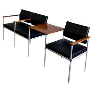 Mid-Century Bench in Rosewood and Metal from Lübke For Sale