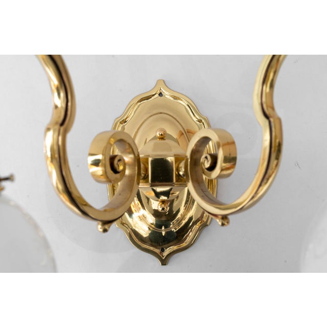 Historistic Wall Lamps with Opal Glass Shades, Vienna, 1890s, Set of 3 For Sale - Image 6 of 18